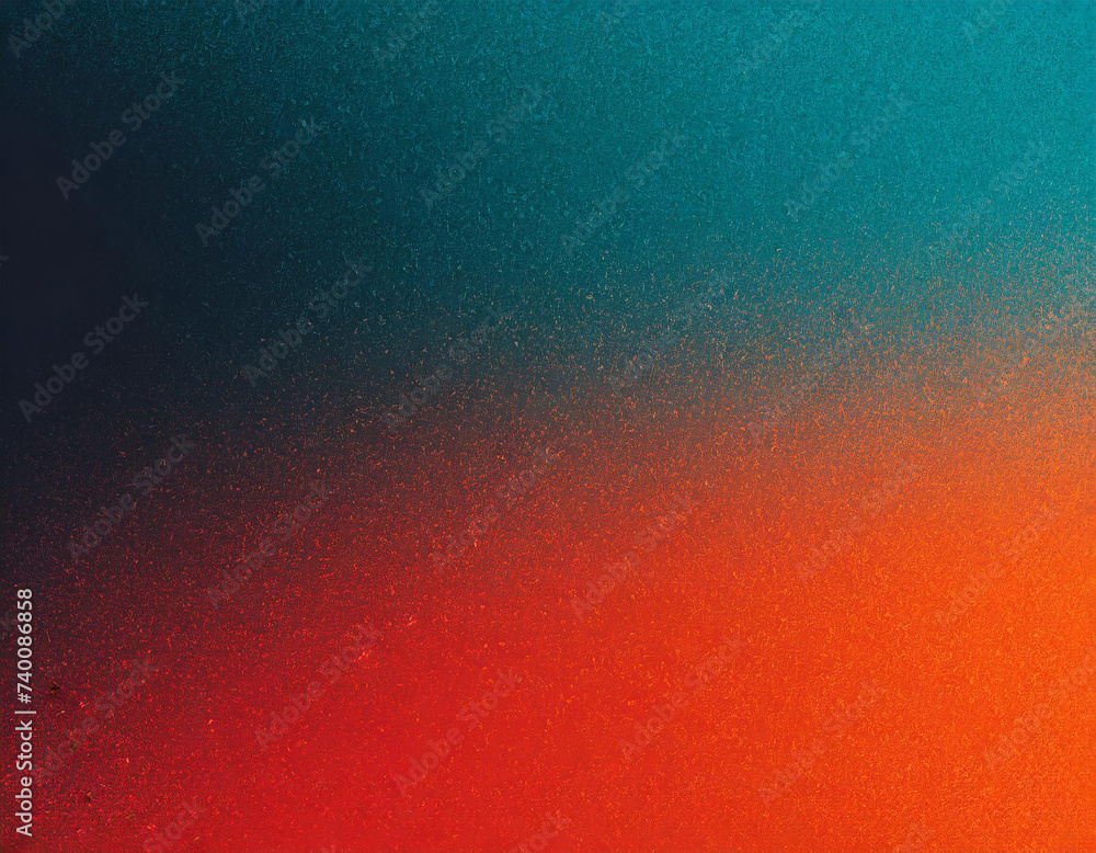 Naklejka premium Grainy gradient background grain texture retro blue orange red teal dark banner abstract design