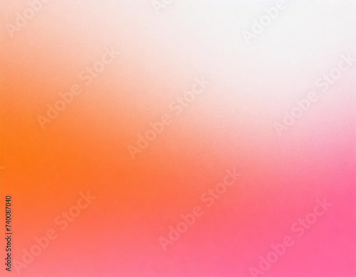 Orange pink white grainy background, abstract blurred color gradient noise texture banner poster backdrop, copy space photo