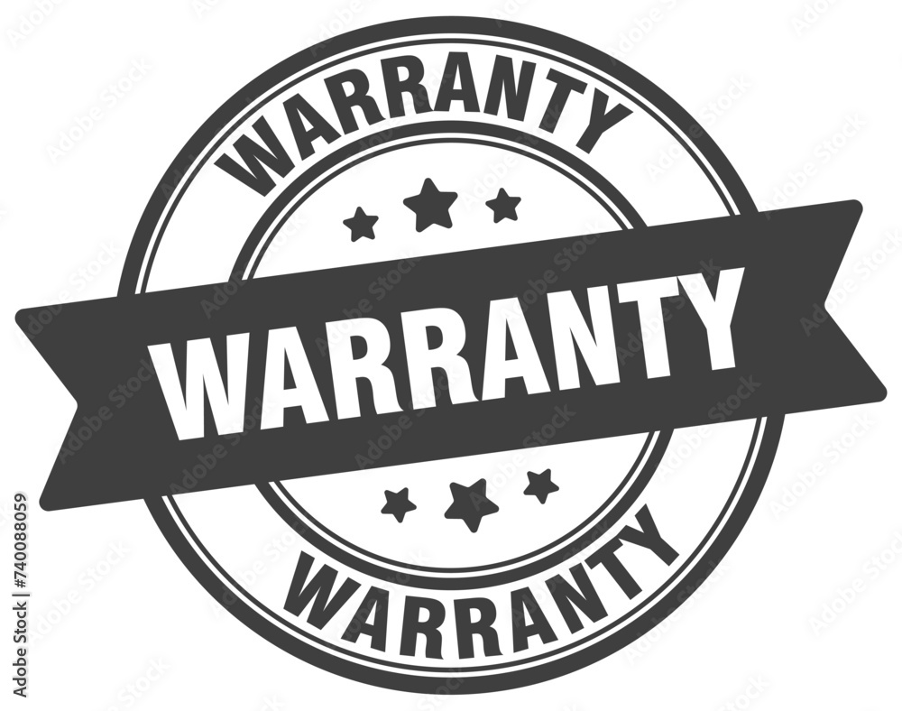 warranty stamp. warranty label on transparent background. round sign