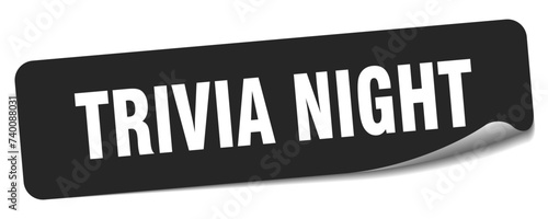 trivia night sticker. trivia night label photo