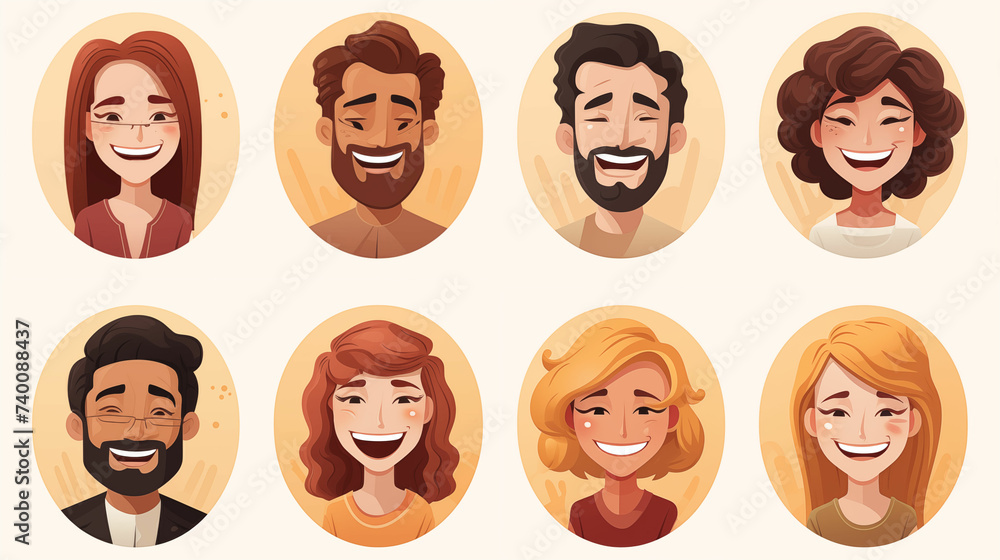 Diverse group expressing various facial emotions. Generative AI Diverse group expressing various facial emotions. Generative AI