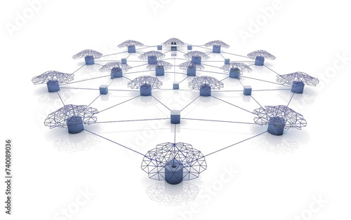 Cloud Computing Network Diagrams Unveiled On Transparent Background. photo