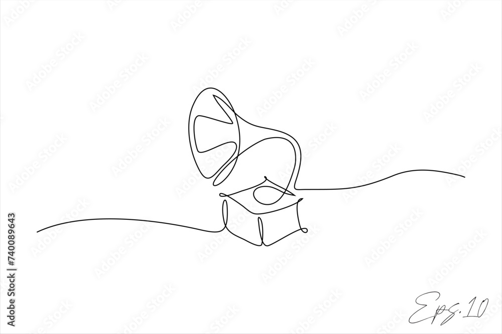 continuous line drawing of an ancient music player continuous line drawing of an ancient music player
