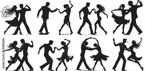 dancing couple, man and woman while dancing in pair