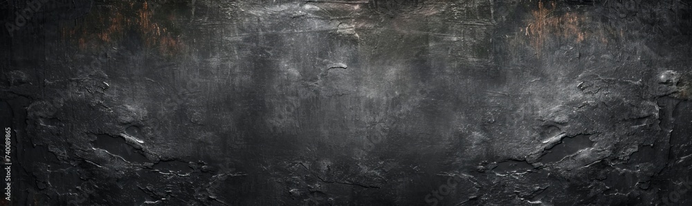 Black anthracite stone concrete texture background panorama banner long. Generative AI - obrazy, fototapety, plakaty 