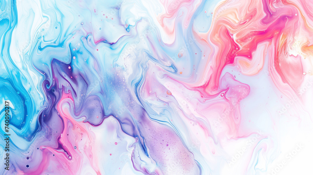 Watercolor with pastel ink colors on a colorful marble background