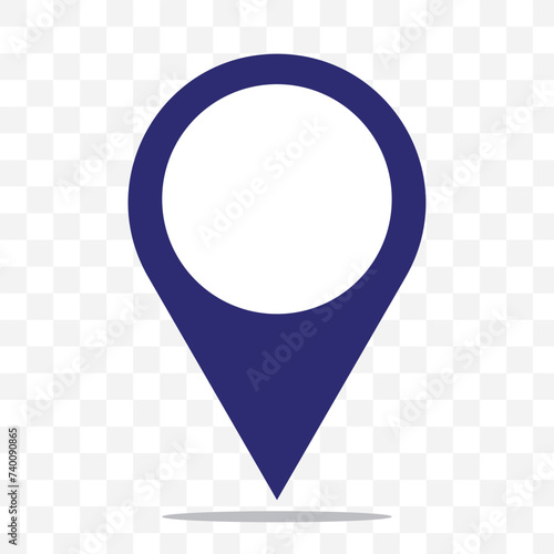Map pointer sign. Vector. Cerulean icon on transparent background.