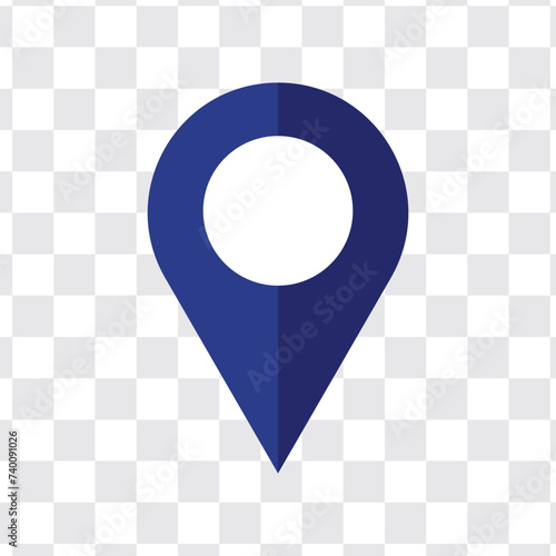 blue pin location icon vector.
