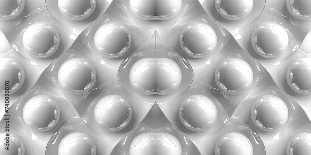 Art illustration abstract light 3D background with white balls
