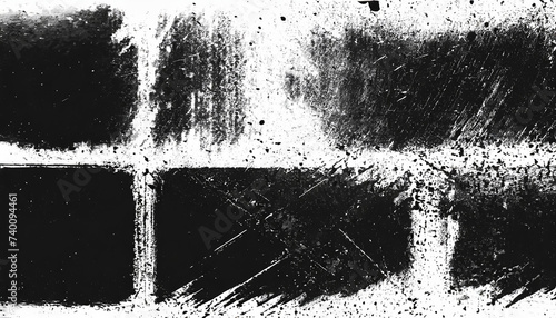 Overlay black textures set stamp with grunge effect. Old damage Dirty grainy and scratches. Set of different distres. Grunge black and white abstract texture dust particle and dust grain © Genevieve