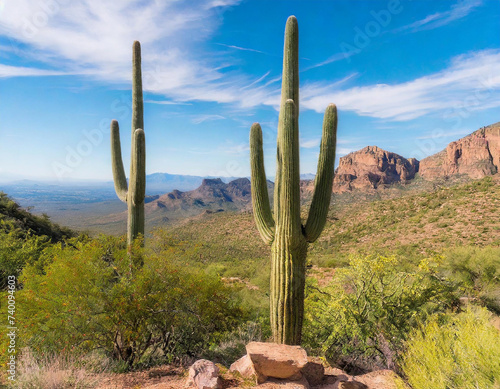 Saguaro Cactus, Lost Dutchman State Park, Arizona, America, USA photo