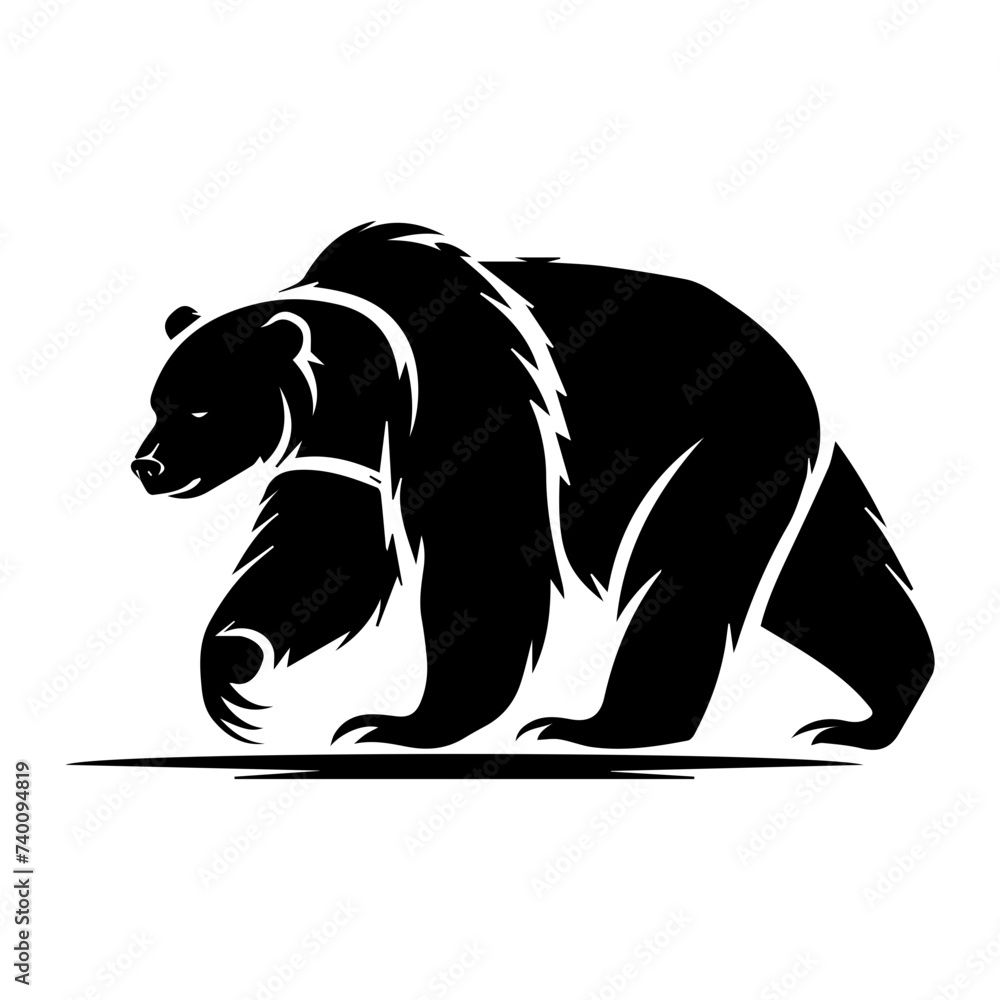Obraz premium bear logo silhouette Vector illustration