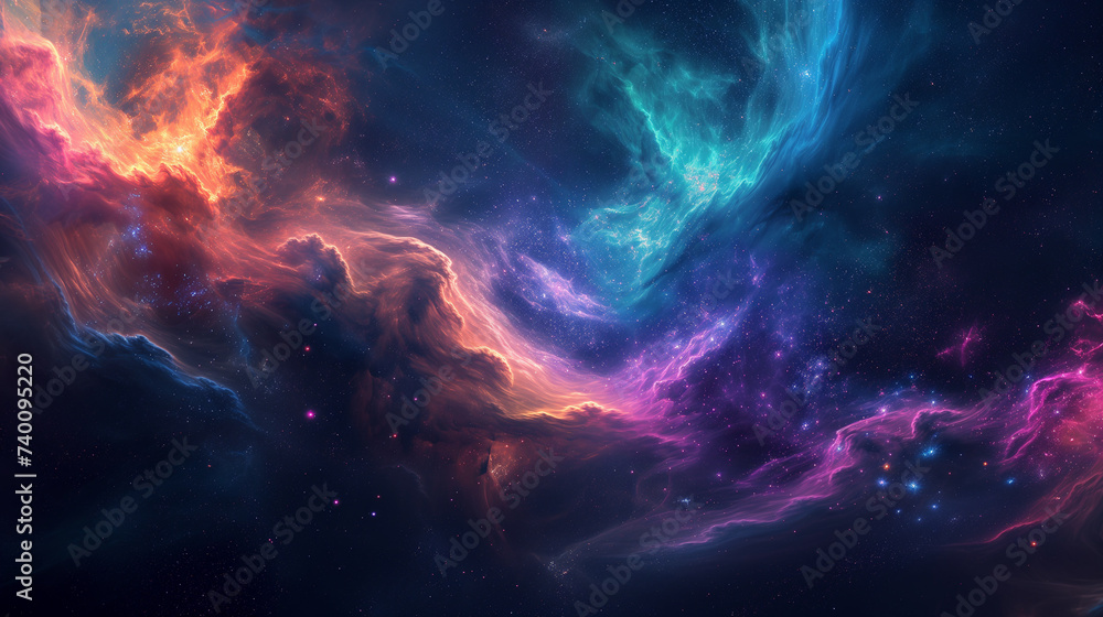 Colorful galaxy cloud nebula background