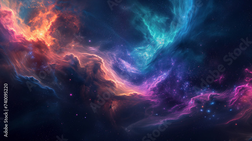 Colorful galaxy cloud nebula background © Aku Creative