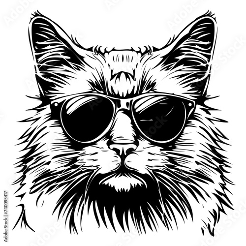cat with a smug look on his face wearing sunglasses