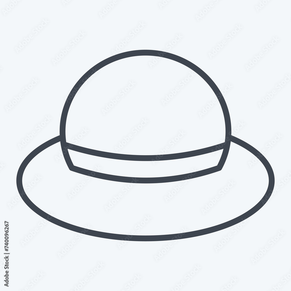 Icon Hat. related to Kenya symbol. line style. simple design editable. simple illustration Icon Hat. related to Kenya symbol. line style. simple design editable. simple illustration
