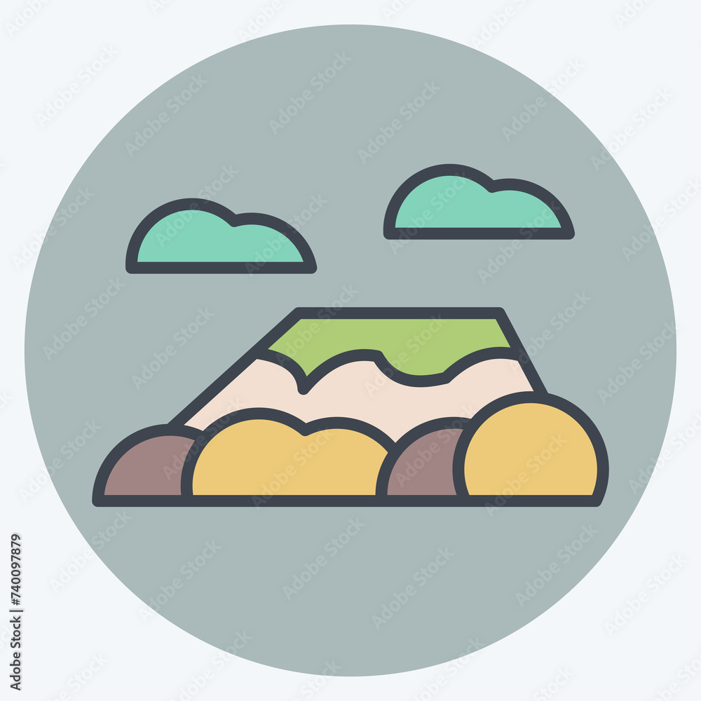 Icon Mount kilimanjaro. related to Kenya symbol. color mate style. simple design editable. simple illustration Icon Mount kilimanjaro. related to Kenya symbol. color mate style. simple design editable. simple illustration