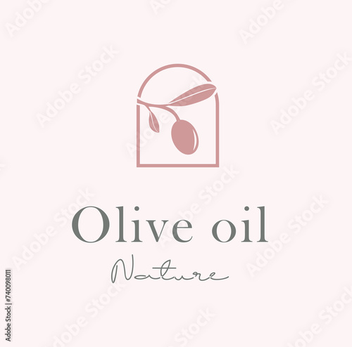 olive oil leaf logo design vector icon symbol illustration