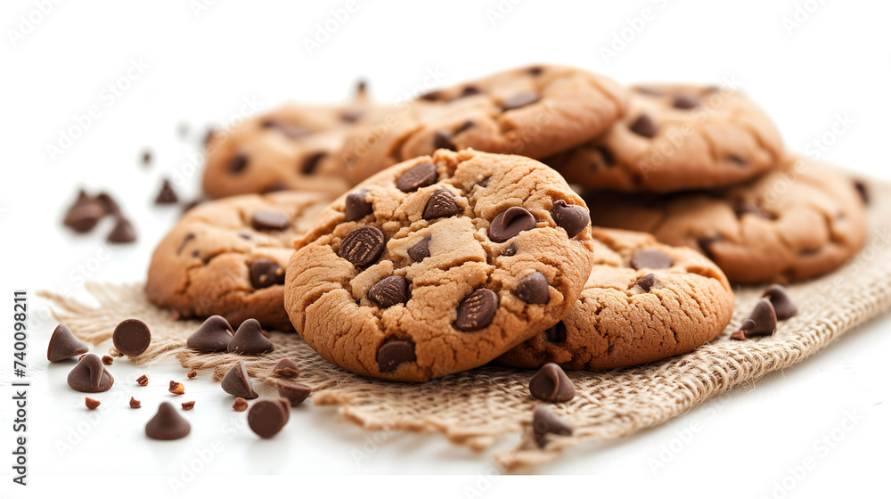 Set of Delicious assortment of homemade cookies and chocolate on white background, presenting a tempting sweet snack with a variety of flavors Set of Delicious assortment of homemade cookies and chocolate on white background, presenting a tempting sweet snack with a variety of flavors