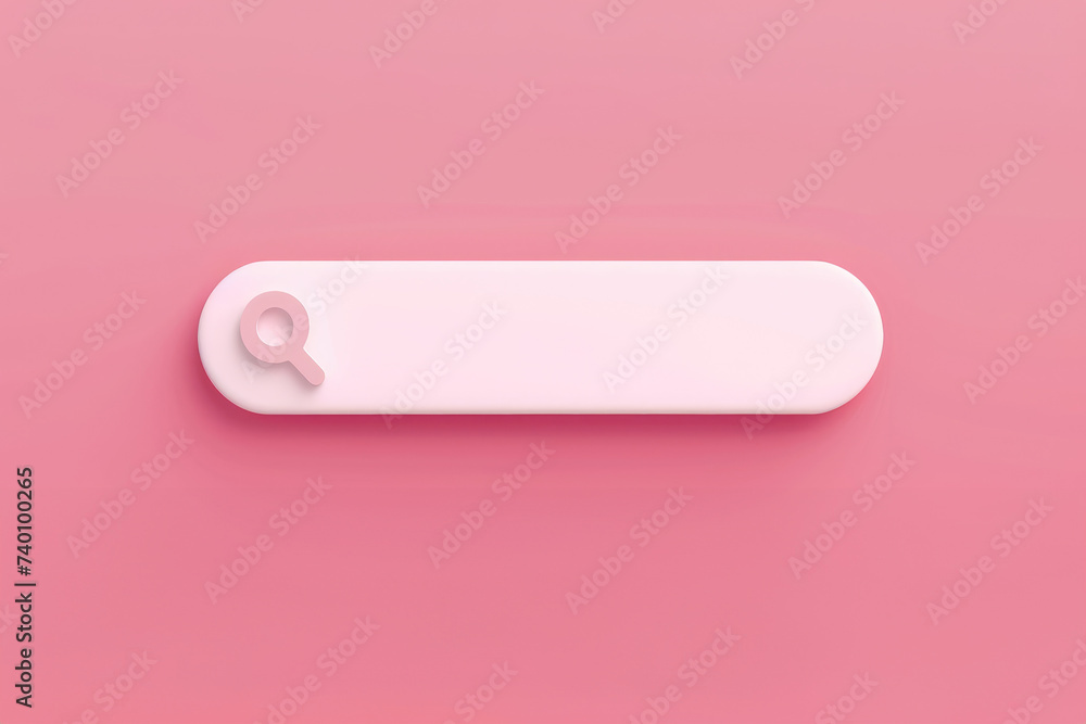 Minimal blank search bar on pink background. web search concept Minimal blank search bar on pink background. web search concept