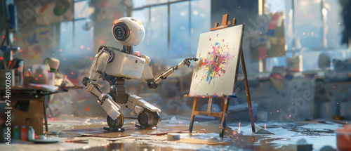 Painting Robot and Frustrated Human Artist