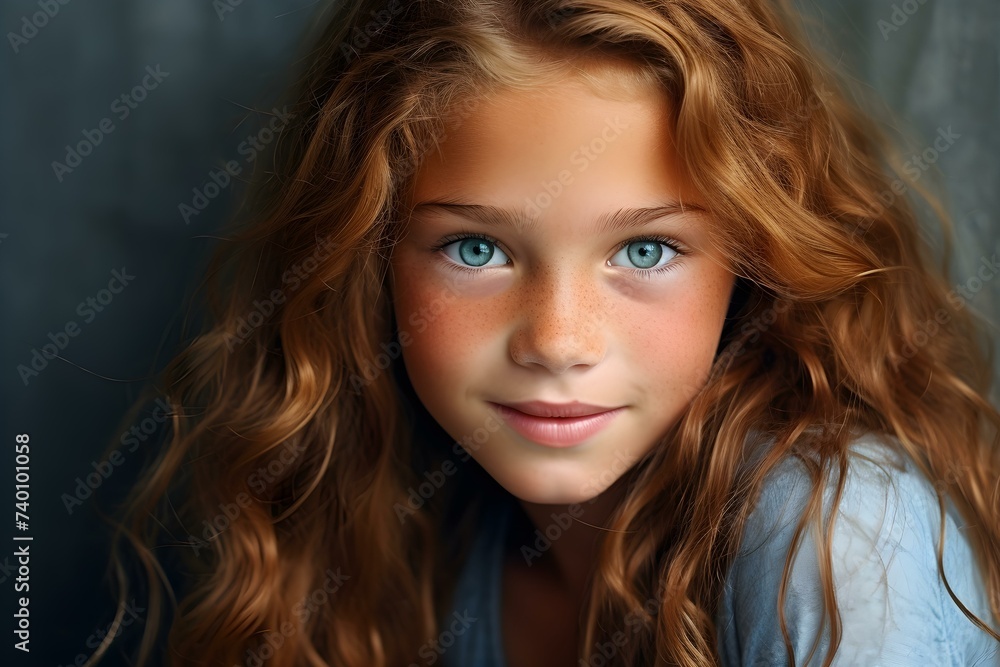 Cheerful girl with captivating blue eyes. Concept Portrait Photography, Expressive Eyes, Happy Emotions Cheerful girl with captivating blue eyes. Concept Portrait Photography, Expressive Eyes, Happy Emotions