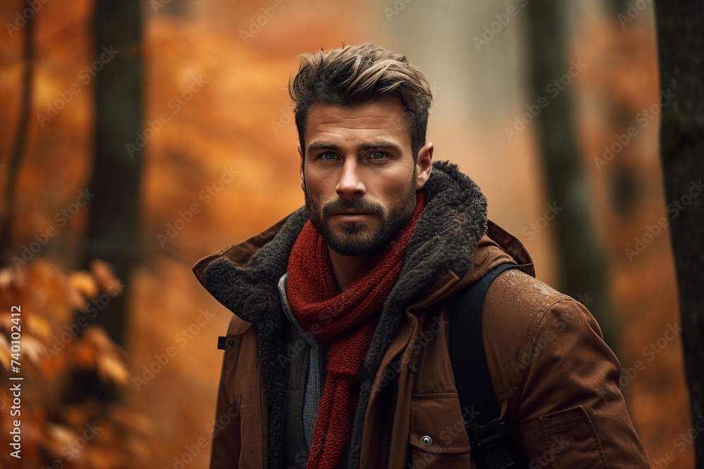Generative AI picture abstract illustration of calm autumn day in deep forest woods hiking concept Generative AI picture abstract illustration of calm autumn day in deep forest woods hiking concept