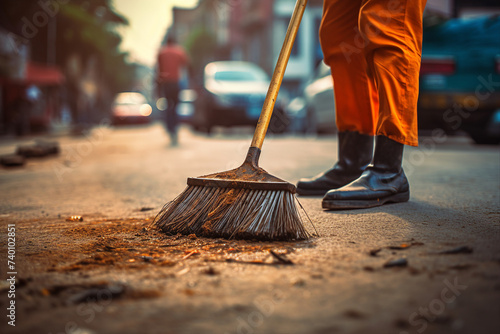 Wallpaper Mural Generative AI picture of garbage removal service in work recycling clean city concept Torontodigital.ca