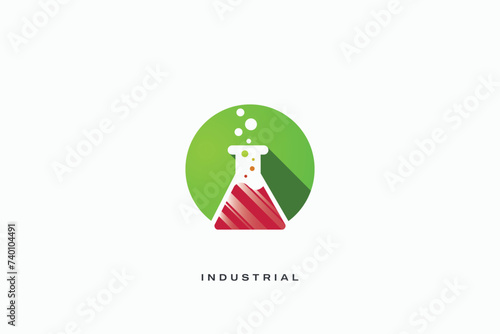 laboratory flask test tube industrial technology vector logo
