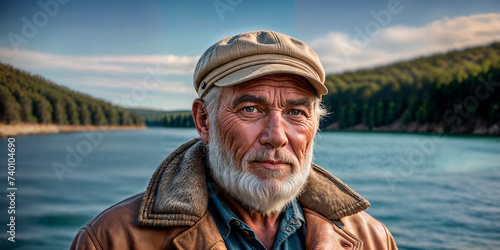 Senior adult man with a cap