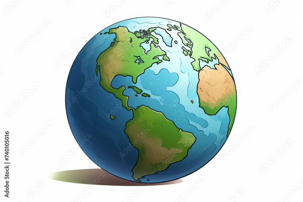 A playful cartoon illustration of planet Earth with bubbles. A playful cartoon illustration of planet Earth with bubbles.