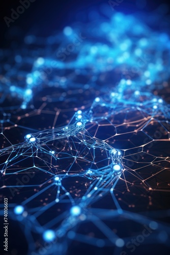 Cyber big data flow. Blockchain Turquoise data fields. Network line connect stream