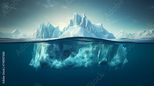 Blue iceberg in Antarctica, global warming concept © xuan