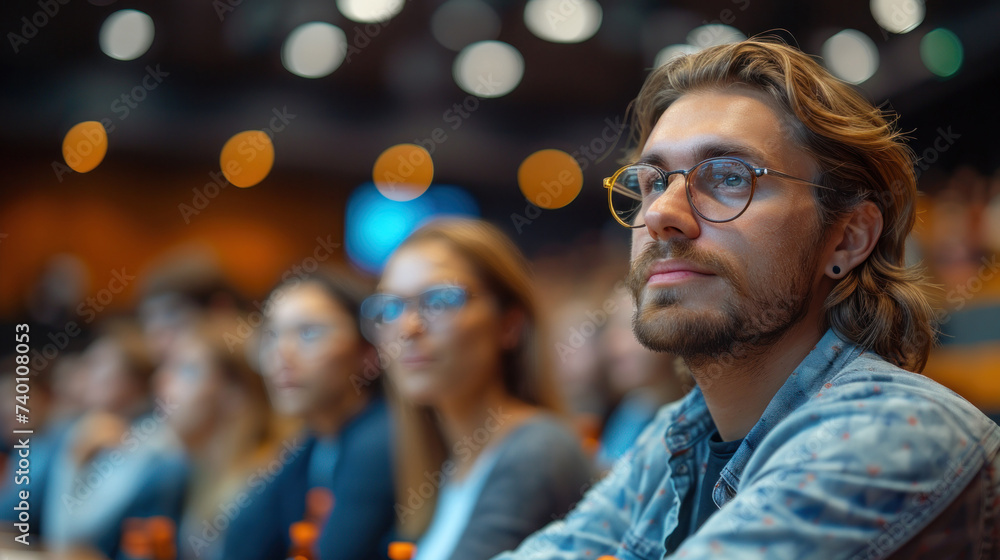 happy adult male people attention in meeting conference in the hall happy adult male people attention in meeting conference in the hall