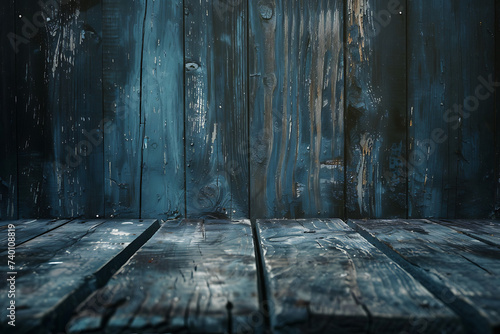 a old wooden background with blue paint in the style 