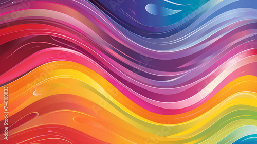 abstract pc desktop wallpaper background with flying bubbles on a colorful background  illustration of Colorful wavy abstract layers as panorama background wallpaper 