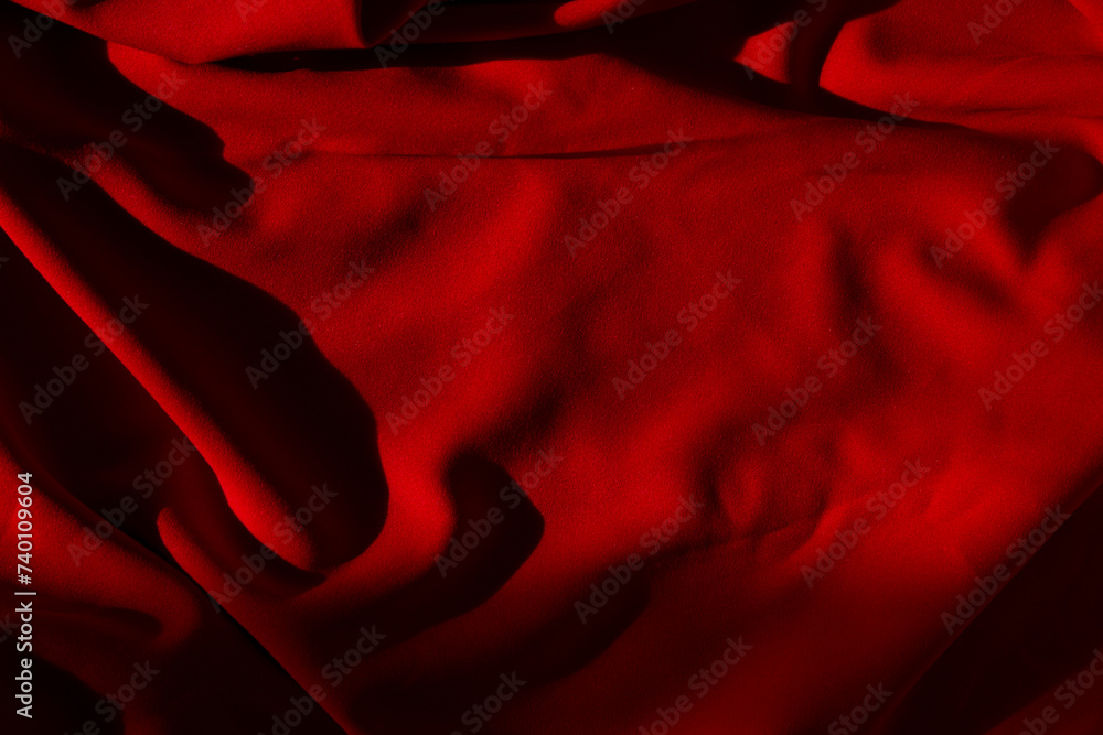 Obraz premium Velvet Red Fabric Waves - Romantic Background for St Valentine's day