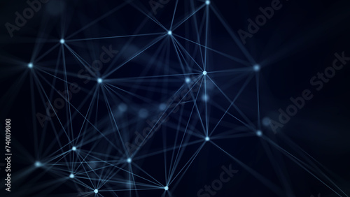 Modern design of network connection structure. Abstract background with interlacing dots and lines. 3D rendering.