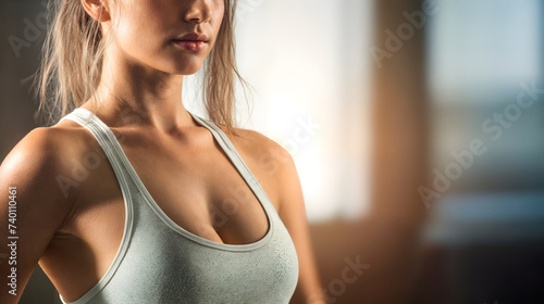 Wallpaper Mural A strong athlete caucasian woman person exercising in sport gym, Generative AI Torontodigital.ca