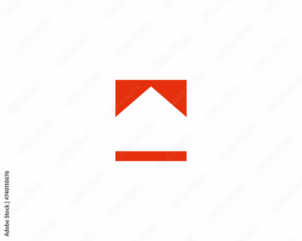Abstract house from simple geometric shapes logo. Arrow sign. Home real estate building logotype. Abstract house from simple geometric shapes logo. Arrow sign. Home real estate building logotype.
