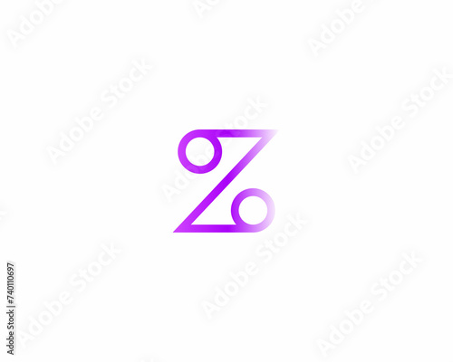 Graceful letter Z logotype. Creative percent sign. Elegant gradient letter icon logo. Alphabet symbol mark.