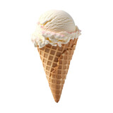 ice cream cone png. vanilla ice cream png. creamy gelato on a cone PNG. Flavourful dairy dessert with white cream
