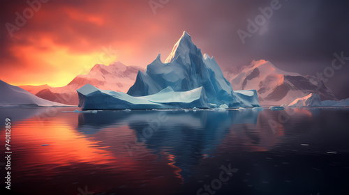 Iceberg, hidden danger and global warming concept © xuan