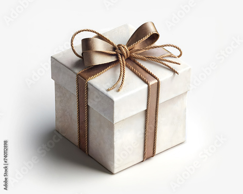 Gift box - wrapped present with bow and string