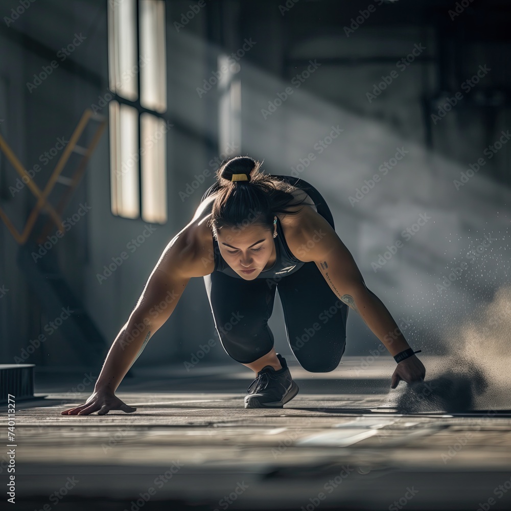 Fototapeta premium Dynamic sport, young athlete in sport pose