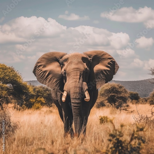 Close up of an elephant in savannah, majestic big © Visualmedia