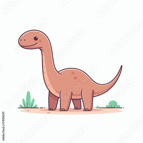 little brontosaurus dinosaur ancient animal cartoon character illustration