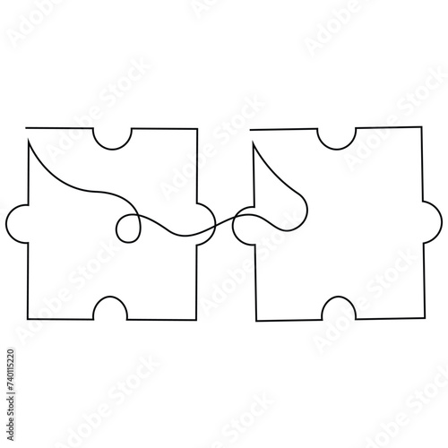 One line art vector of autism awareness Concept art and autism day design and illustration
