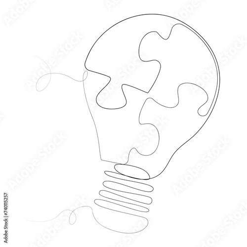 One line art vector of autism awareness Concept art and autism day design and illustration
