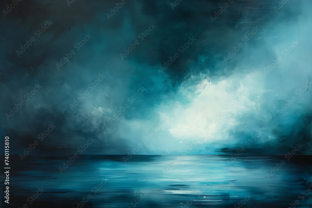 an abstract blue and white background with dark water - obrazy, fototapety, plakaty 
